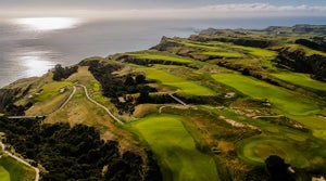 An aerial view of Cape Kidnappers, a 2004 Tom Doak design in New Zealand.