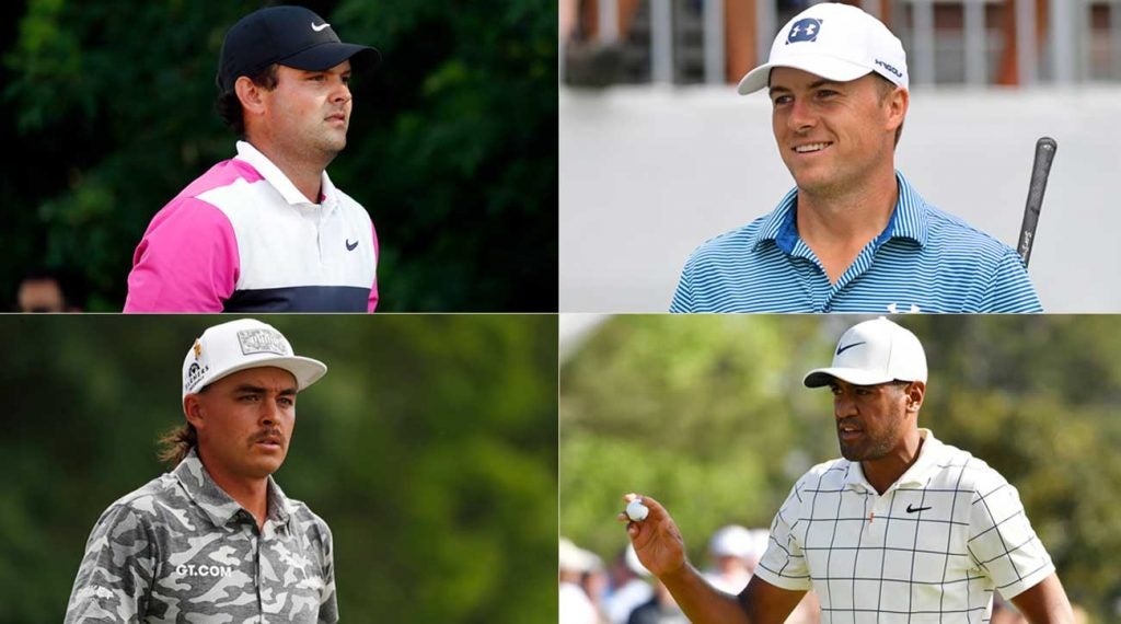 Clockwise, from top right: Jordan Spieth, Tony Finau, Rickie Fowler and Patrick Reed. These four are just a handful of the players who are hoping to get a call from Tiger Woods to join the Presidents Cup team.