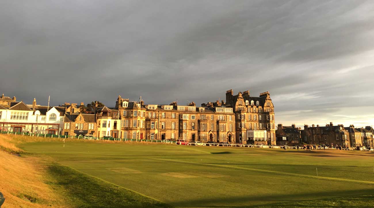 You can sit behind 18 and watch players finish at St. Andrews all evening long.