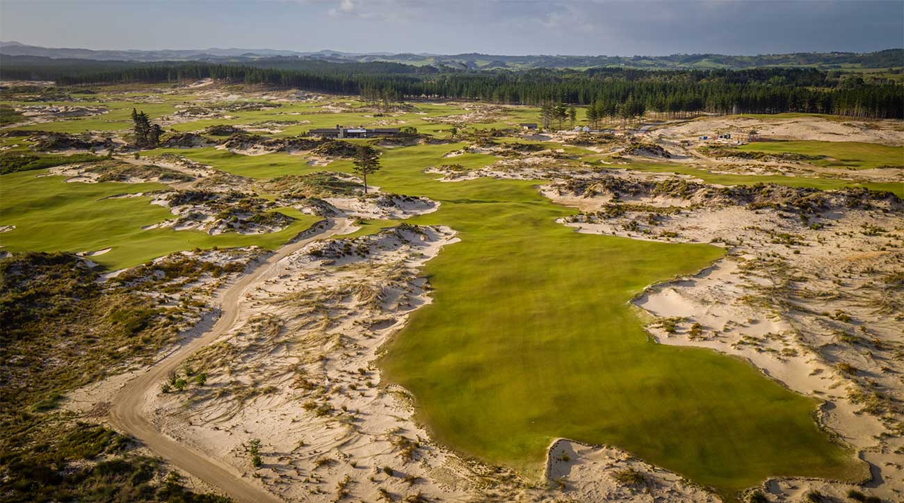 A view of the 18th hole at Tara Iti in New Zealand.