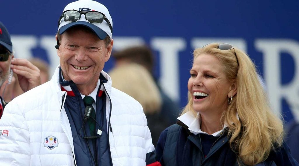 Tom and Hilary Watson at the 2014 Ryder Cup.