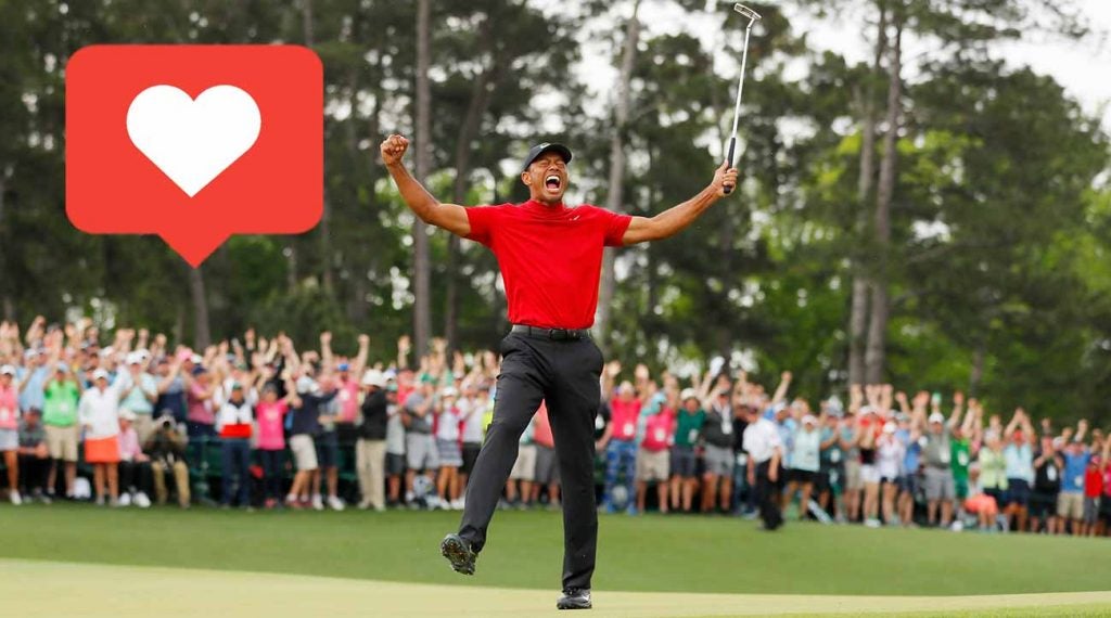 Tiger Woods winning the Masters had golf fans everyone hitting the "like" button.