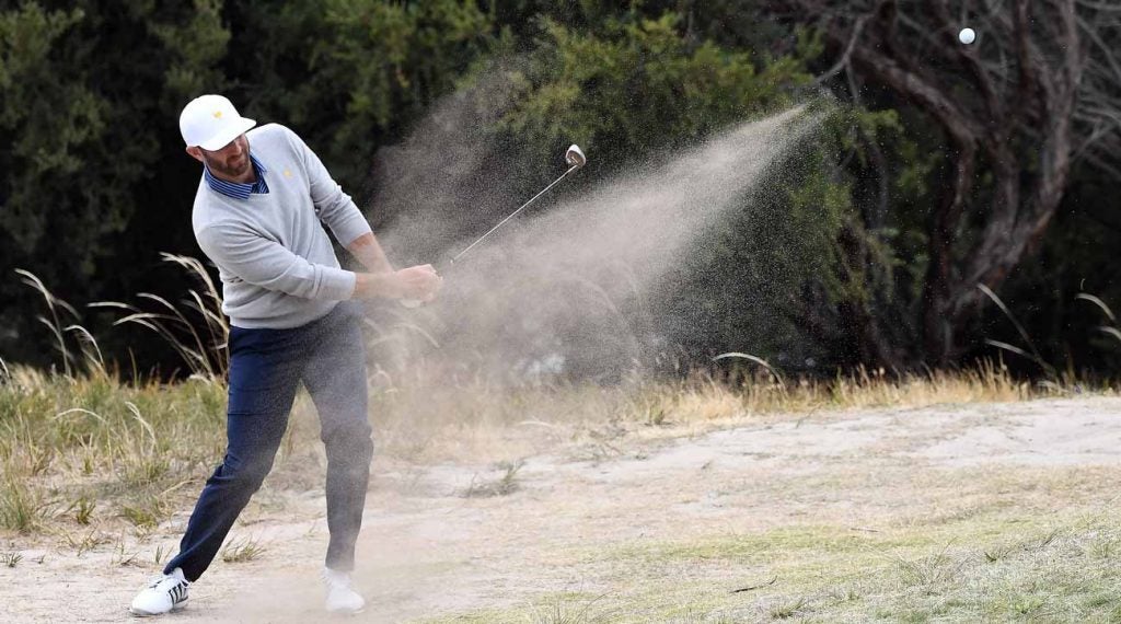 Dustin Johnson had a sandy chip shot for eagle — and he and Matt Kuchar barely made bogey.