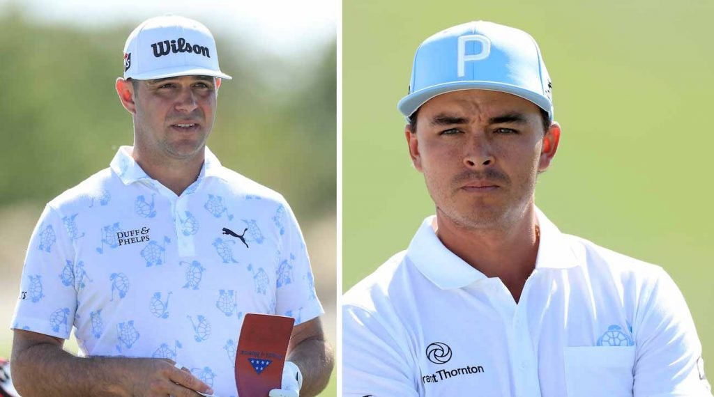 Gary Woodland and Rickie Fowler shot a combined nine under on Wednesday in their turtle shirts.