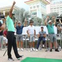 Tiger Woods hit the clinching final shot in tight at the Baha Mar.