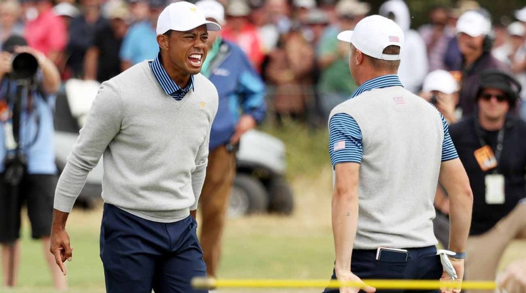 Tiger Woods and Justin Thomas are 2-0 through two sessions at the Presidents Cup.