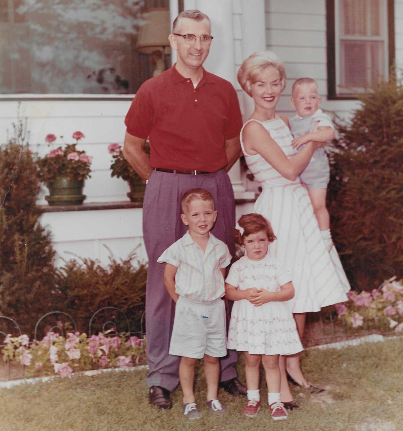 The Bernet family at their home in Shaker Heights: Morrie, his wife Helen, and (from left) Mitch, Lisa and John. (Jim came a few years later.)
