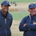 Tiger Woods and Fred Couples share a laugh during last week's Presidents Cup.