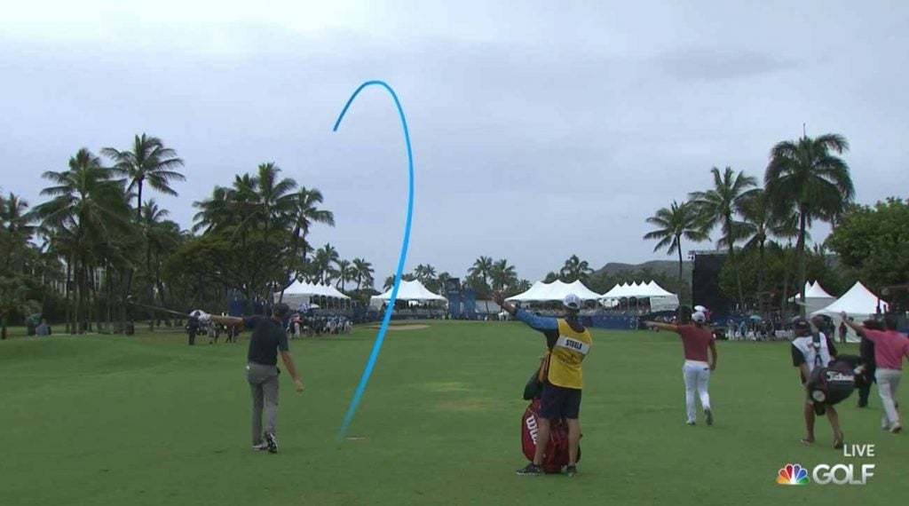Brendan Steele's approach shot on 18 likely cost him the tournament.