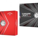 Callaway's 2020 Chrome Soft (L) and Chrome Soft X (R) golf balls.
