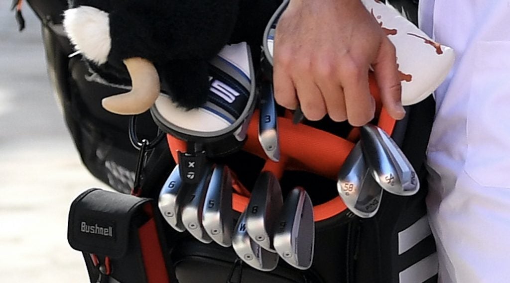 A closer look at Sergio Garcia's equipment. 