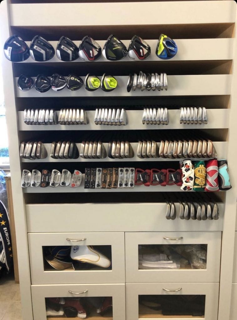 Rory McIlroy's equipment locker is a sight to behold.