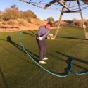 Golfer uses Mamba swing trainer