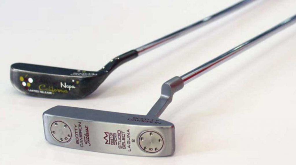 Scotty Cameron putters are frequently targeted by counterfeiters — like these two fakes.