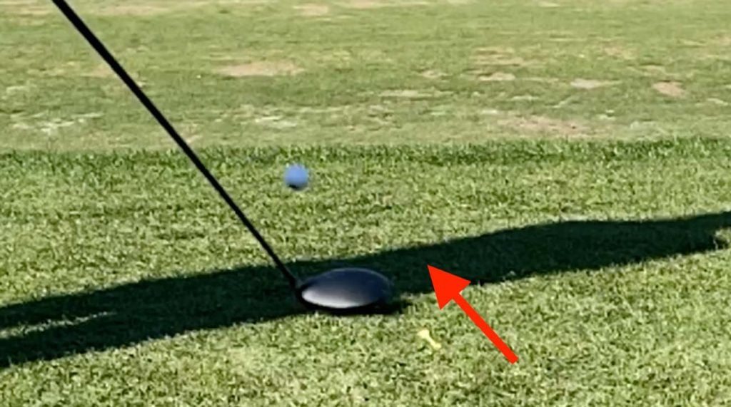 The Titan Tee will show you  this driver was going outside-to-in at impact.
