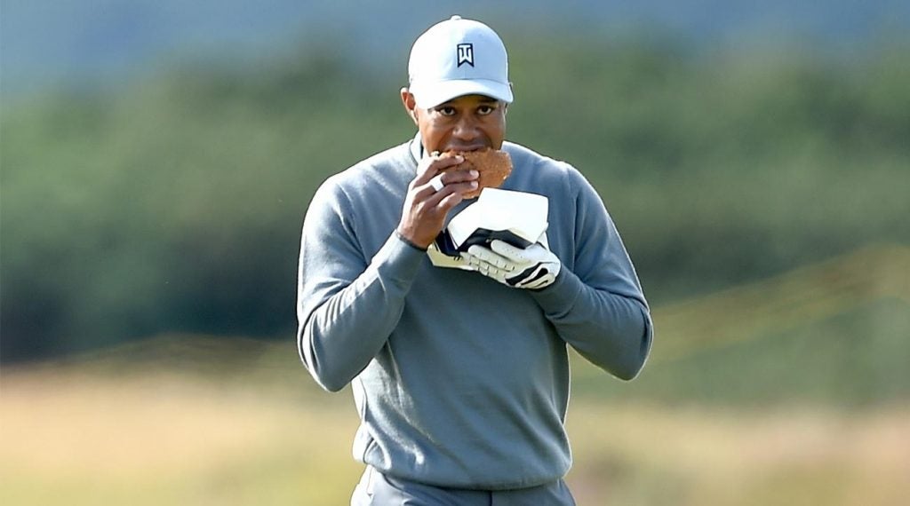 One of Tiger's favorite mid-round snacks is a crunchy peanut butter and banana sandwich, which gives him all the protein, fat and carbs he needs to win.