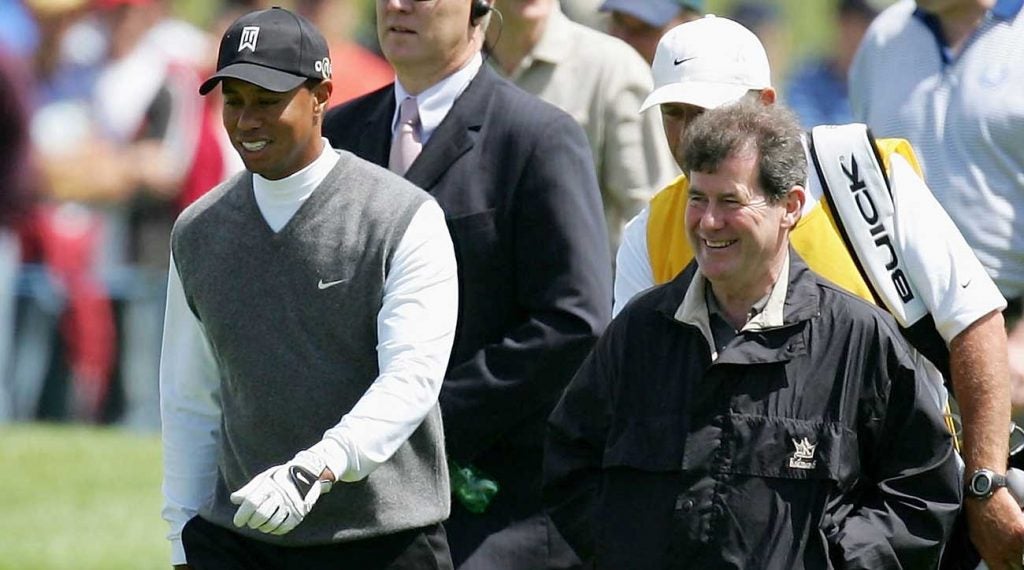 Tiger Woods and J.P. McManus at the Pro-Am in 2005.