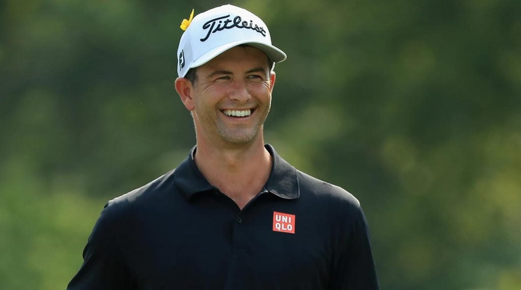 Adam Scott smiles during the final round of the PGA Championship.