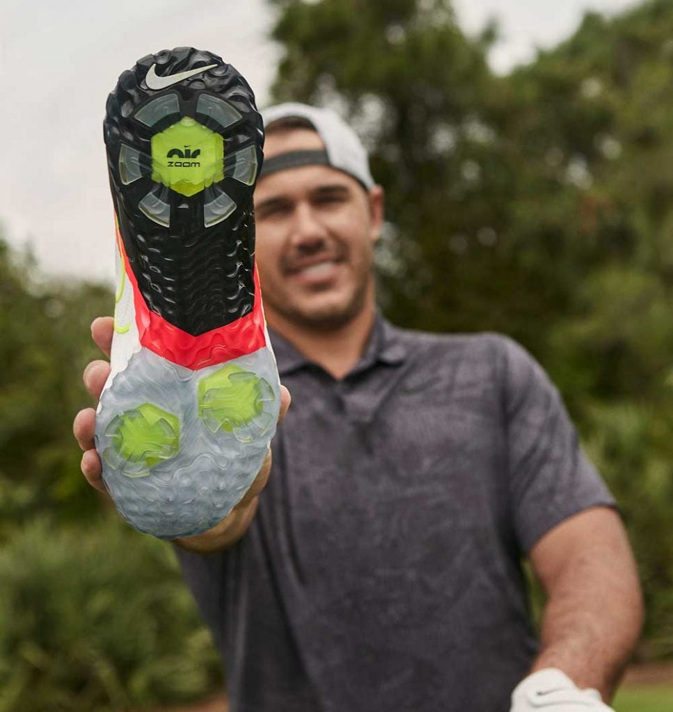 Brooks Koepka with the new Nike Air Zoom Infinity Tour golf shoes.
