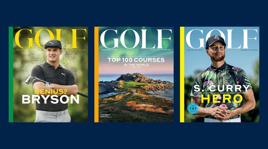Three recent issues of GOLF Magazine