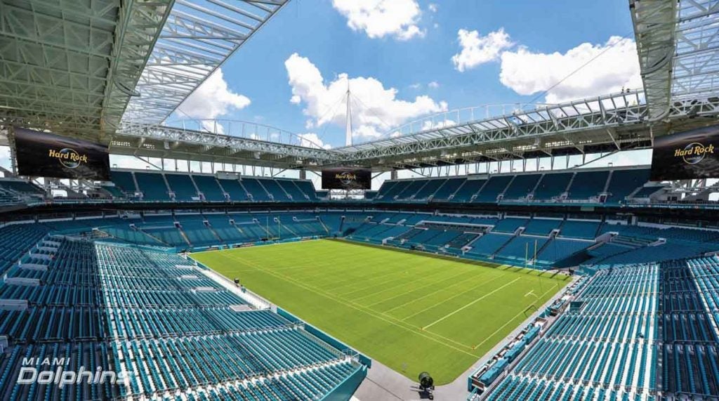 A rendering of Hard Rock Stadium in Miami, host of this year's Super Bowl.