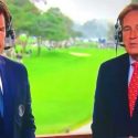 Jim Nantz and Nick Faldo at the beginning of the CBS Sports broadcast of the Farmers Insurance Open.