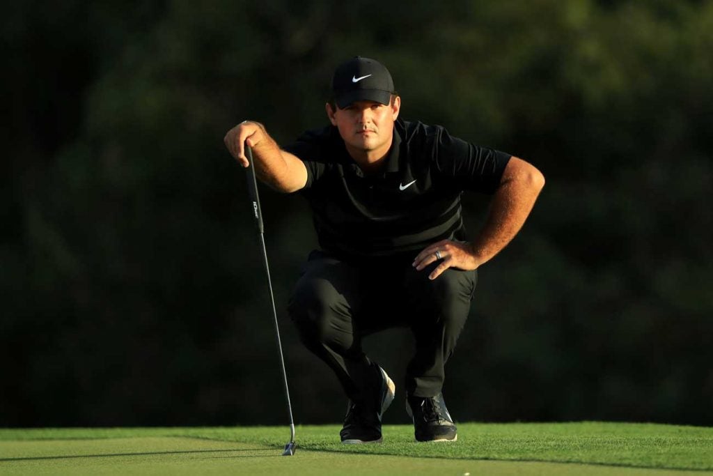 Patrick Reed chose to wear all black in the first event of 2020 rather than his traditional red shirt.