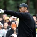Tiger Woods during his most recent Tour start at the Zozo Championship, which he won.