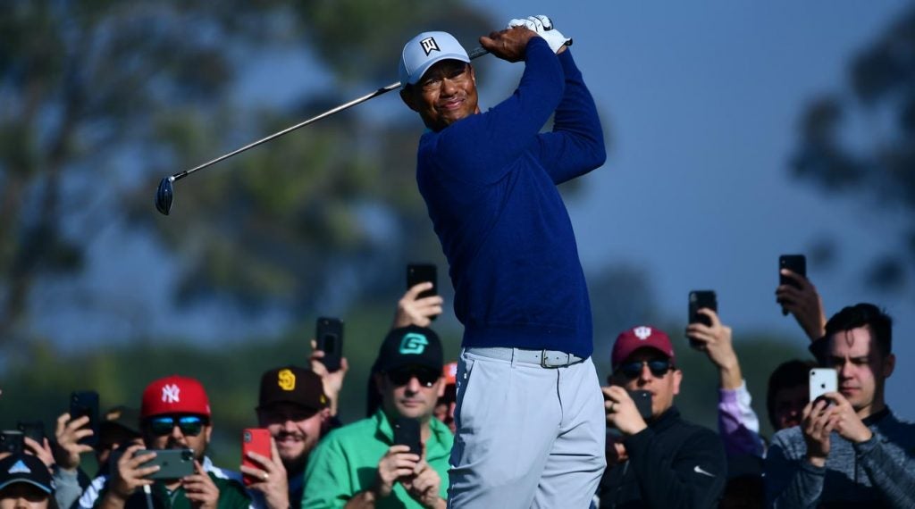 Tiger Woods pictured during the third round of the 2020 Farmers Insurance Open at Torrey Pines