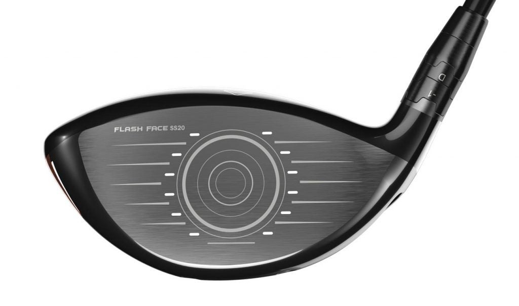 The face of the Callaway Mavrik Max driver.