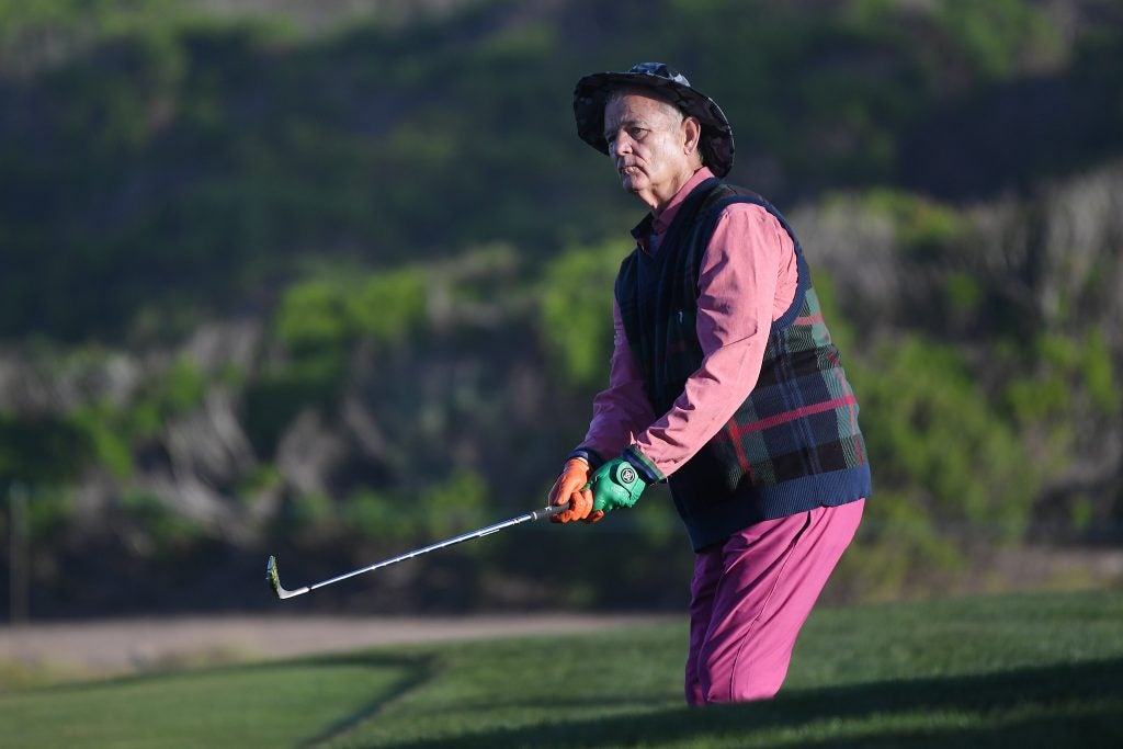 Bill Murray's preference for button downs on the course made him stand out at Pebble Beach.