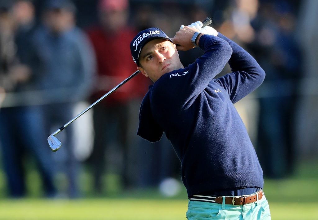 Justin Thomas was staying warm at Riviera in the most fashionable hoodie we've ever seen. 