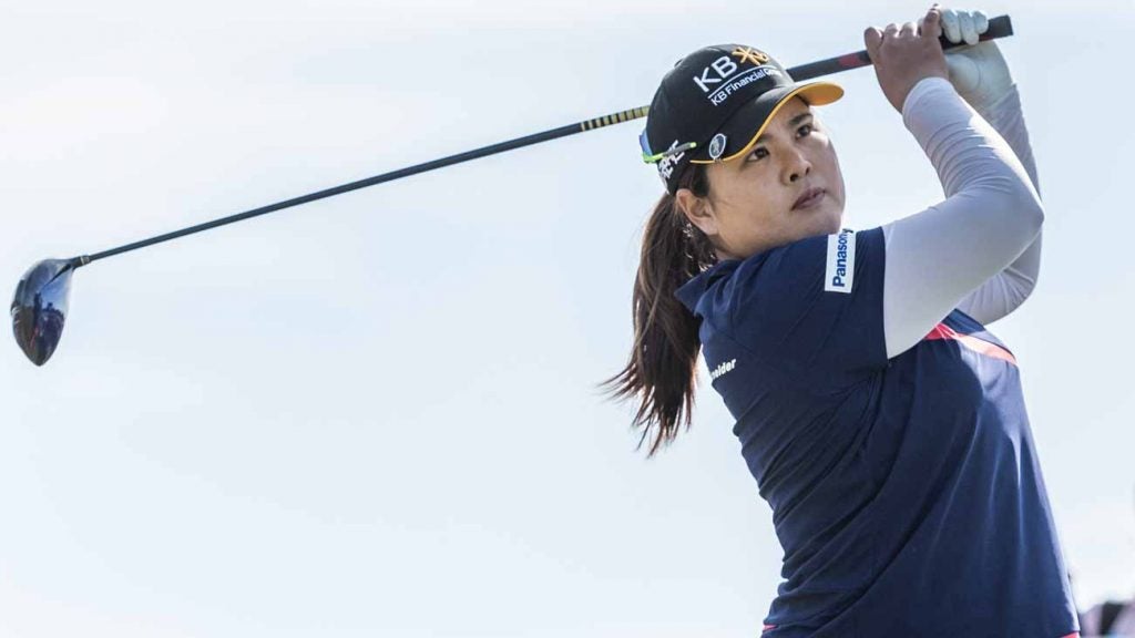 Inbee Park hits a tee shot during Sunday's final round of the Women's Australian Open.