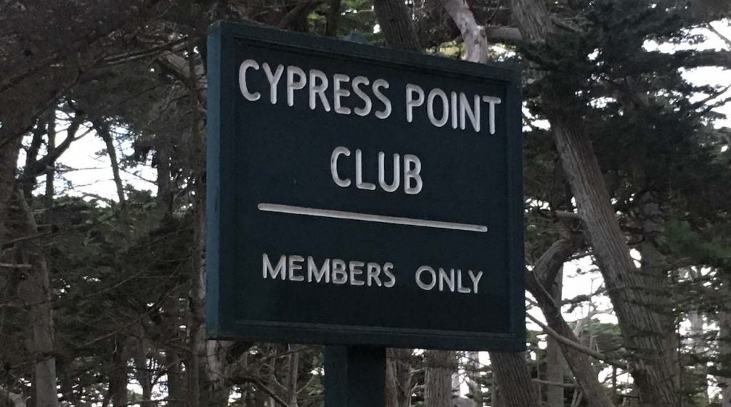 A picture of the sign outside Cypress Point Club
