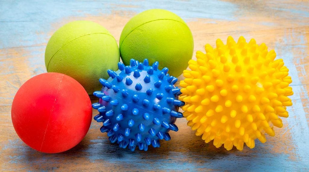 There are a variety of lacrosse balls you can use to roll out your muscles.