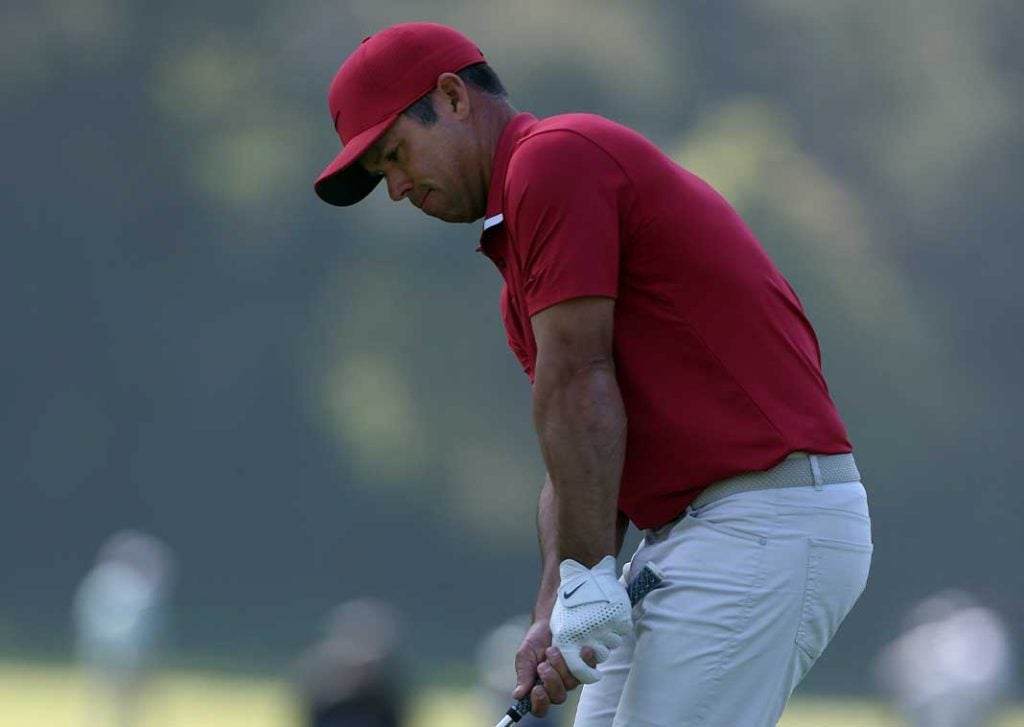 Paul Casey's all-red ensemble from Saturday at the Genesis Invitational can be yours to own for $100.