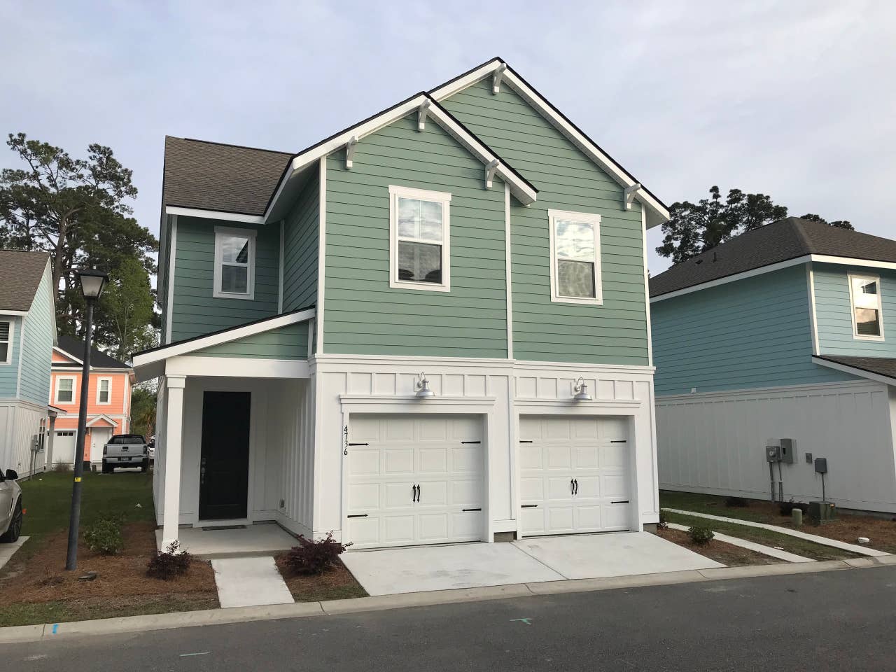 A green and white beach house in Myrtle Beach, South Carolina.
