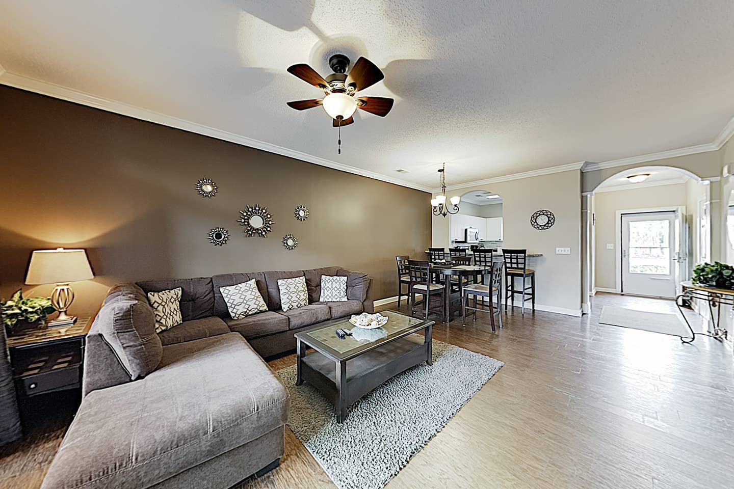 Living area of a vacation home in Myrtle Beach, South Carolina.