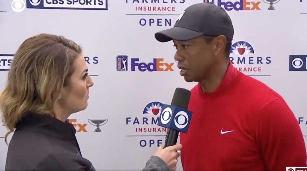 Amanda Balionis interviewed Tiger Woods just minutes after he'd heard the news of Kobe Bryant's tragic passing.