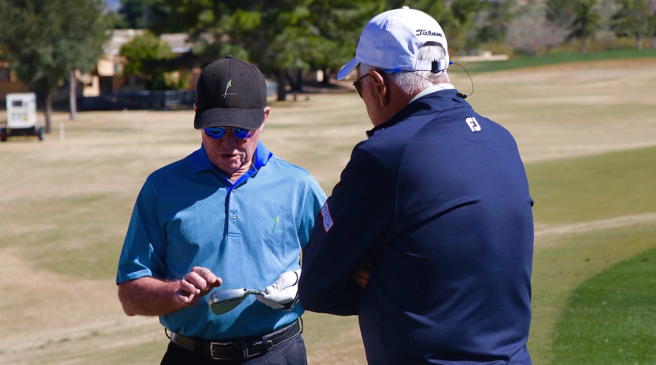 Tom Kite provides feedback to Bob Vokey on the new SM8 wedges 