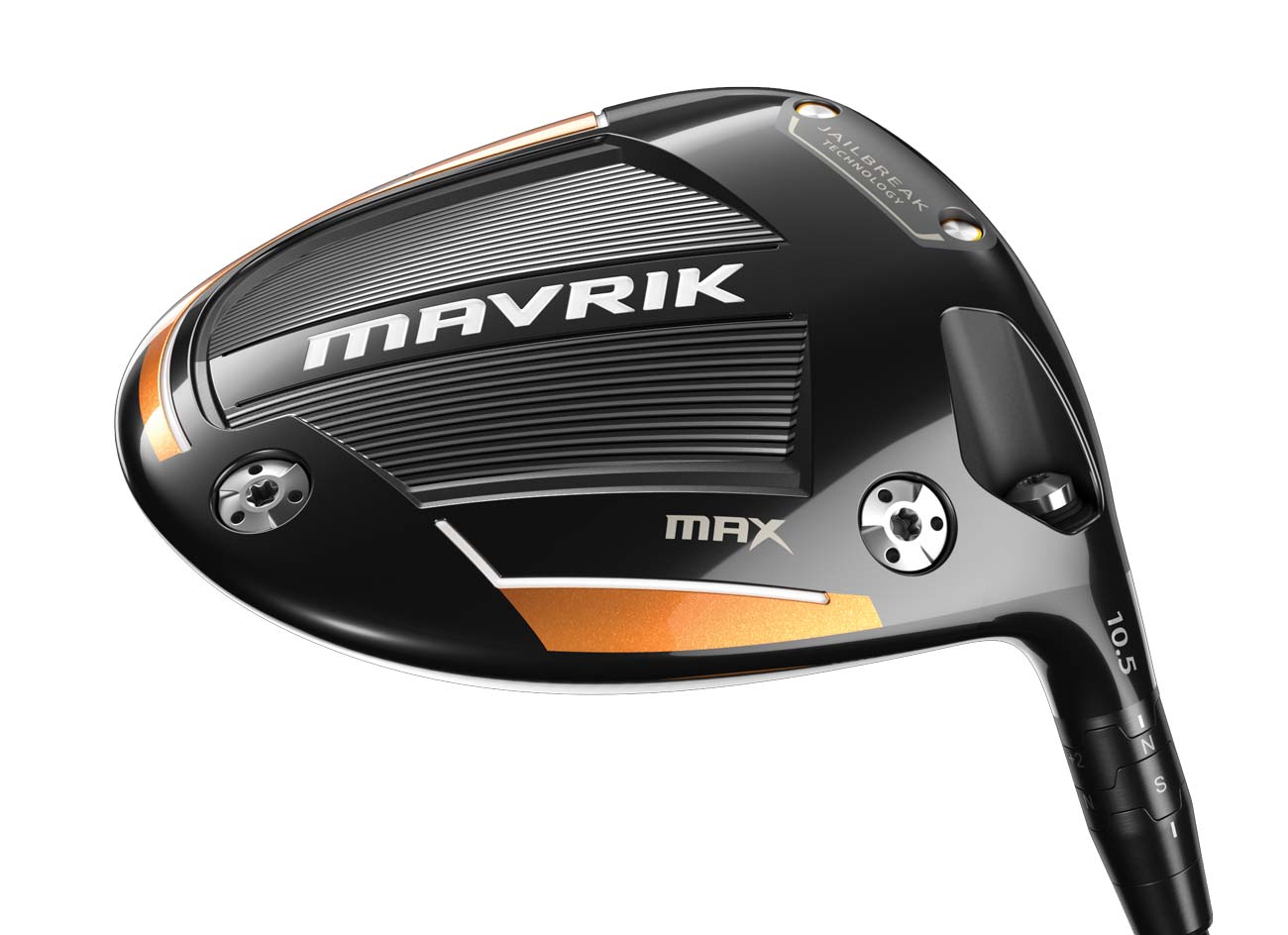 A closer view of the heel of the Callaway Mavrik Max driver.