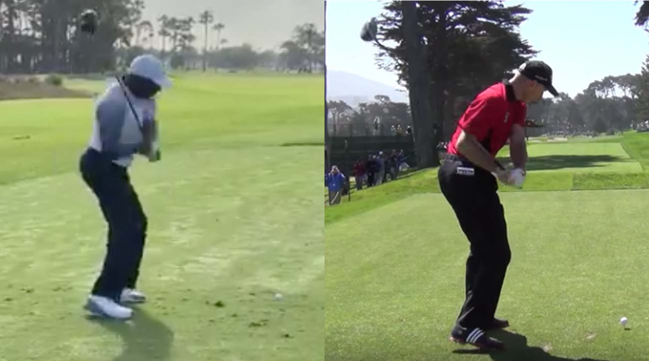 Things get wild for the pro-am partner on the way down.