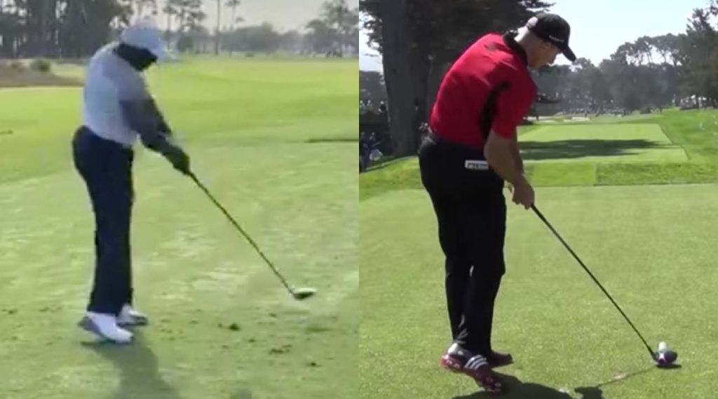 Jim Furyk keeps the same posture throughout the swing. 