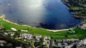 The 18th hole at Pebble Beach Golf Links.