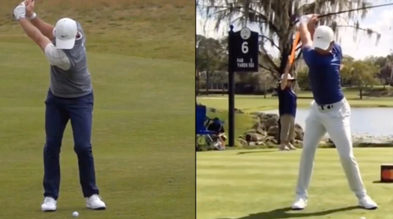 The subtle differences between Rory McIlroy’s driver and iron golf swing.
