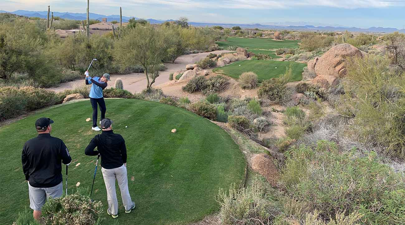 A view from the tee box on the par-5 3rd hole of the Monument course.