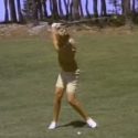 Mickey Wright at the top of her backswing.