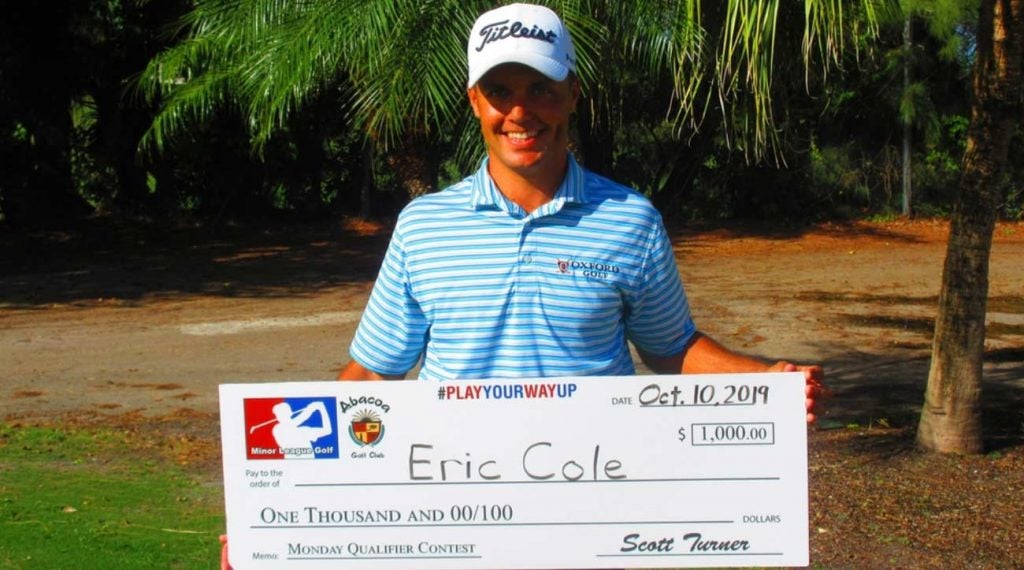 Eric Cole, the favorite at Thursday's Atlantis Winter Classic, recently won $1000 in another Minor League Golf Tour event.