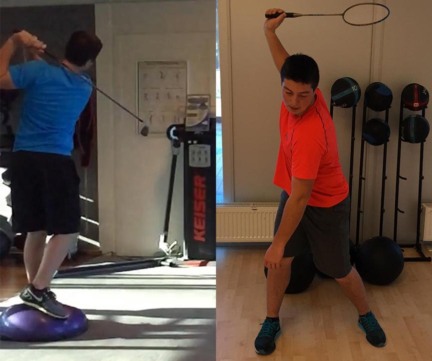 Viktor Hovland's training in the gym.