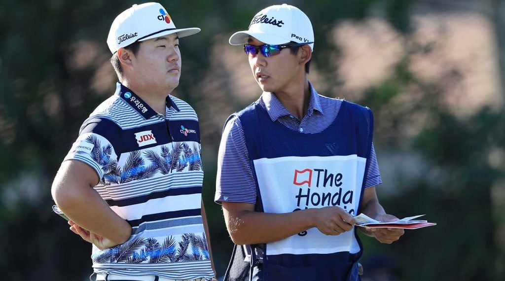 Sungjae Im sported a blue JDX polo during Saturday's third round of the Honda Classic. 